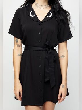 NWT Disturbia Luna Button Down Mini Shirt Dress